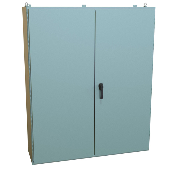 Hammond N12 Double Door Wallmount Enclosure with Panel, 72 x 60 x 16, Steel/Gray 1422E16